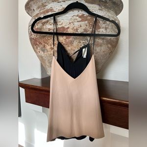 Gorgeous lambskin leather and silk top by Mason.